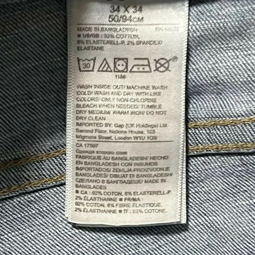 Banana Republic Mens Slim Fit Mid Rise Stretch Blue Jeans Distressed Sz 34 x 34